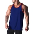 thumbnail image 5 of Awwp Mens Tops Men’S Muscle Tank Top Athletic Sleeveless Shirt Breathable Cotton/Polyester Blend for Gym And Casual Wear Dark Blue XXL, 5 of 6