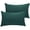 Green, variant on LuxClub Collection Pillowcases 2 Pack - Wrinkle Free Cooling Pillow Cases with Satin Trim - Machine Washable Hotel Bedding Silky Soft - Oxford Standard/Queen