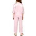 thumbnail image 2 of Cethrio Girls Long Sleeve Pajama Sets, Two Piece Soft Comfy Pullover Sleepwear Loungewear Pink Size 10-12, 2 of 4