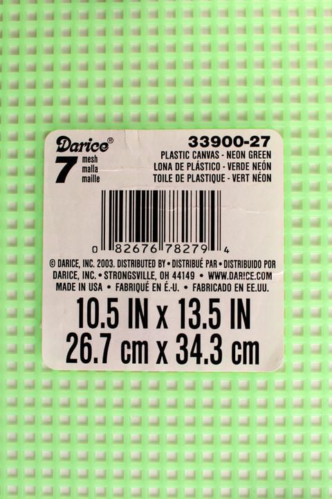 Darice DIY Crafts Supplies Plastic Canvas #7 Mesh Neon Pink 10.5 x 13.5 33900 26 Bundle with 1 Artsiga Crafts Small Bag 12 Pack 