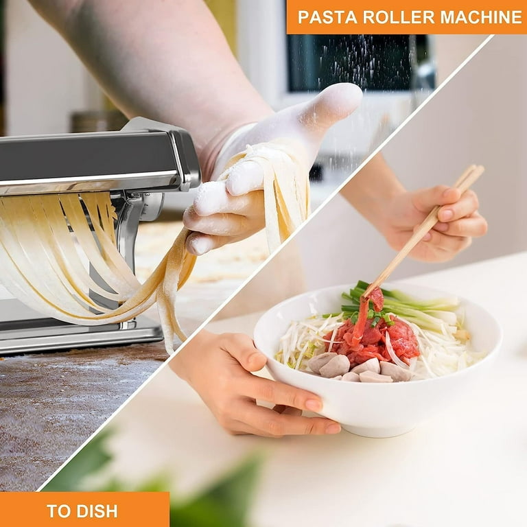 VEVOR Pasta Attachment for KitchenAid Stand Mixer, 3-IN-1 Stainless Steel  Pasta Roller Cutter Set Including Pasta Sheet Roller, Spaghetti and  Fettuccine Cutter, 8 Adjustable Thickness Knob Pasta Maker