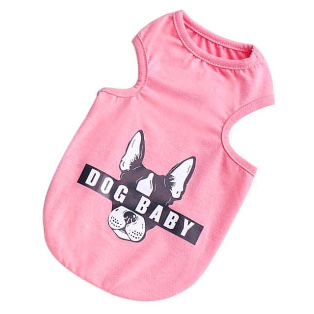 Cartoon Pequeño De Mascota Perro Gato Ropa Top Chaleco Camiseta 3 COLOR - Rosa, XL Pink XL