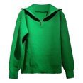 thumbnail image 7 of VISALY Half Zip Pullover Tunic Sweatshirt Turtleneck Sweater Oversize Zipper Knitted Pullover Long Sleeve Solid Color Loose Autumn Winter Office Sweater Soft Pullover Basic Tops Green One Size, 7 of 7