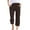 Coffee, variant on Women's Casual 7/8 Pants Solid Plain Weave Breathable Comfortable Lightweight Trousers for Everyday Wear(Beige,L)