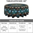 thumbnail image 4 of Mandala Black Blue Colorful Waterproof Picnic Patio Party Round Table Cloth Cover Decorations Fabric 60 Inch Circular Tablecloth for 20-47 Inch Home Dining Room Kitchen Decor, 4 of 6