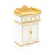 thumbnail image 3 of Gabinete en miniatura para casa de muñecas a escala 1/12, muebles para casa de muñecas, muebles pequeños Oro blanco, 3 of 9