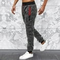 thumbnail image 2 of Men's Casual Pants Men's Casual Fashion Waist Tie Solid Color Zipper Pocket Snowflake Fabric Sports Pants Light Gray L, 2 of 4