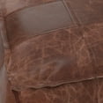 thumbnail image 5 of Simpli Home Sheffield 26 inch Wide Boho Square Coffee Table Pouf in Distressed Brown Genuine Leather, 5 of 6