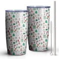 thumbnail image 2 of 20oz Tumblers White Christmas Icon Pattern Stainless Steel Vacuum Insulated Double Wall Travel Tumbler Cups Mug with Lid and Straw,Cleaning Brush for Cold & Hot Drinks, 2 of 7