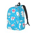 thumbnail image 3 of Casual Canvas Backpack Without Interlayer Large Capacity Stick Bag Design For Outdoor Shopping Office Outdoor Sports Cartoon Toothbrush, Toothpaste And Toothpick Elements (4) Medium, 3 of 7