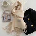 thumbnail image 1 of Fashion Solid Cashmere Warm Scarf New Design Pashmina Winter Double Side Diffrent Color Shawl Wraps Bufanda with Tassel Blanket, 1 of 7