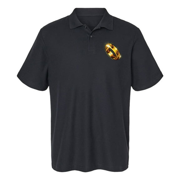 Lord of The Rings One Ring Cotton Polo Shirt, Black, 3X-Large