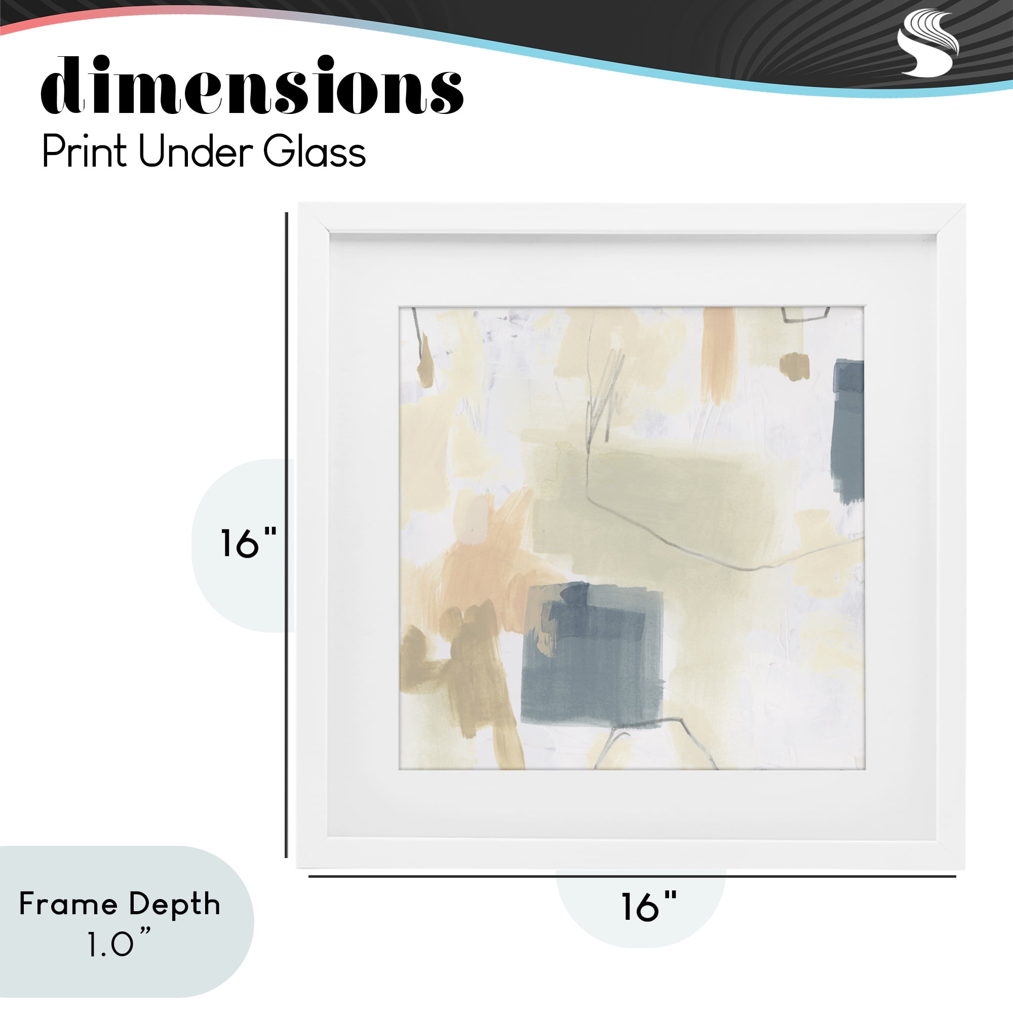Stupell Industries Minimal Plaster Line White Framed Print Under Glass, design by June Erica Vess