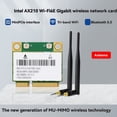 thumbnail image 3 of Adaptateur Réseau Sans Fil AX210 Mini PCI-E Gigabit Tri-Bande Wi-Fi 6E Bluetooth 5.3 802.11AX Standard, 3 of 7