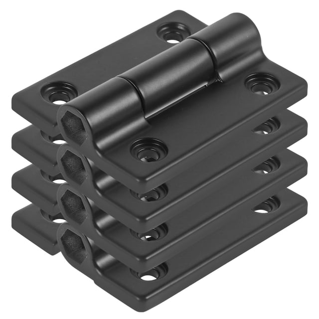 HONMEET 4Pcs Black Hinge for Screen Door with Stop Positioning and Adjustable Design 2.2X1.8X0.4In