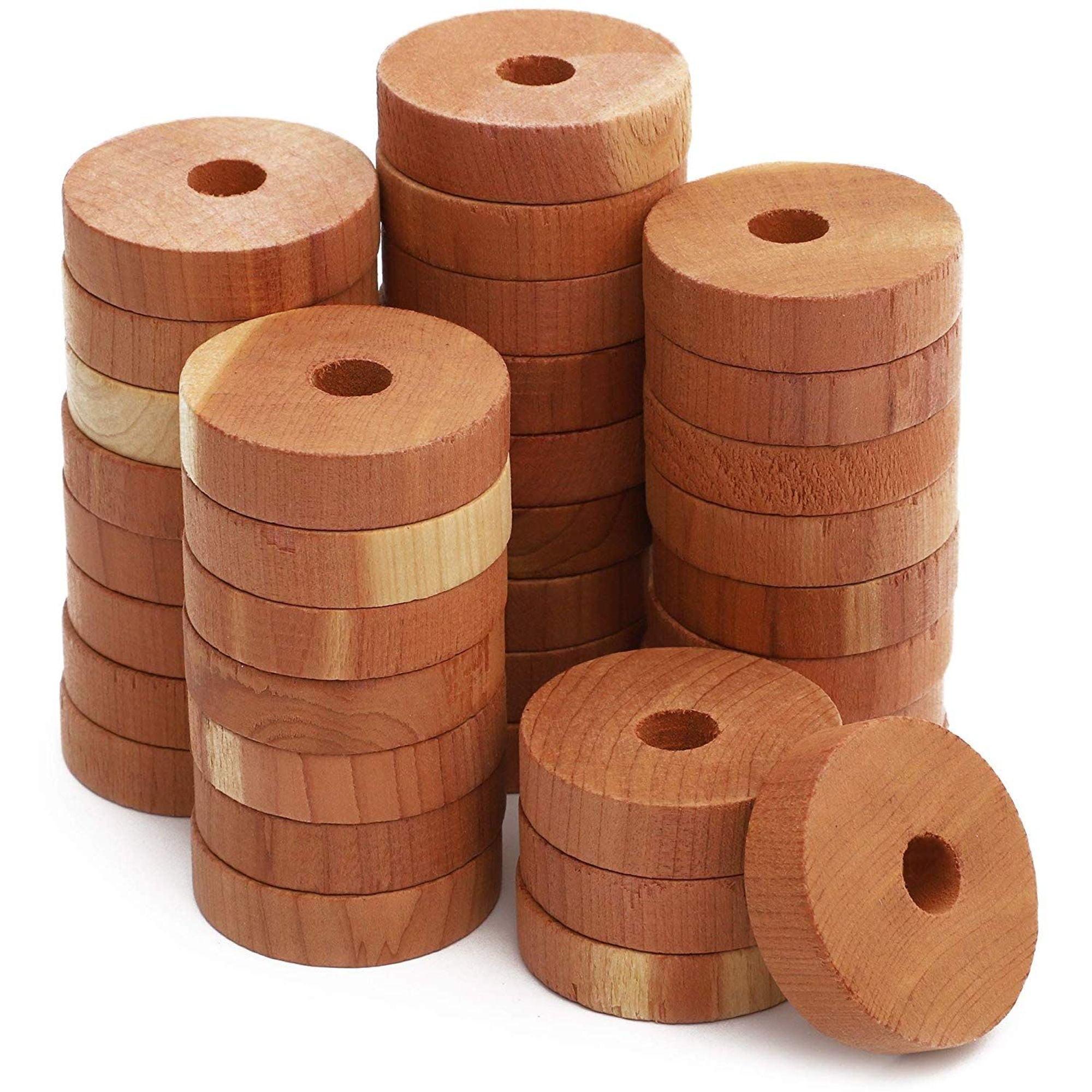 36 Pack 100% Natural Red Cedar Wood Rings (1.5 x 1.5 x 0.3 inches) for ...