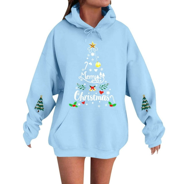 WZXFASHION Chandails à Capuche de Noël pour Femmes Chandail Surdimensionné pour Femmes avec Adorable Graphique de Gnome Chandail à Capuche Confortable en Liquidation Chandail Léger