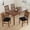 55" Brown Dining Set, variant on May in Color Wooden Dining Chairs Set of 2, Modern Dining Chairs with Rubberwood Legs, 350LBS Capacity, Leather Side Seat for Kitchen, Dining Room, Living Room, Home Office, Terrace, Courtyard, White