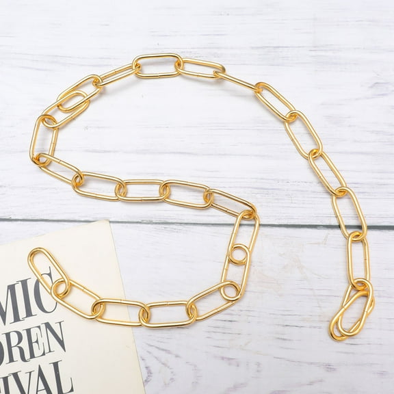 HEMOTON 1M in Length Iron Chain Durable 4MM Thick Hanging Chain Utility Crystal Lamp Chain Lighting Accessories (Golden)
