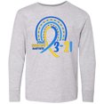 thumbnail image 3 of Inktastic 3-21 World Down Syndrome Day Blue and Yellow Rainbow Ribbon Long Sleeve Youth T-Shirt, 3 of 5