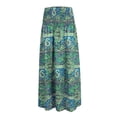 thumbnail image 6 of maxi skirts for women Casual Loose Boho Elastic Waist A-Line Beach Swing Vacation Floral Printing Long Skirt, 6 of 6