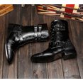 thumbnail image 5 of Santimon Men Boots Fashionable Motorcycle Boots Mid Calf Cowboy Boots Rough Black US 9, 5 of 7