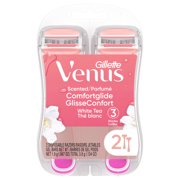 Venus ComfortGlide 3 White Tea Women's 3 Blade Disposable Razor, 2 count, Pink