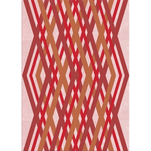 Ahgly Company Machine Washable Indoor Rectangle Transitional Light Salmon Pink Area Rugs, 8' x 10'