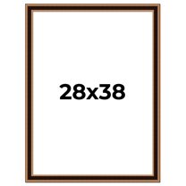 28x38 Frame Gold Brown Plein Air Vintage Solid Wood Picture Frame | 1.75 Inches Moulding Width |