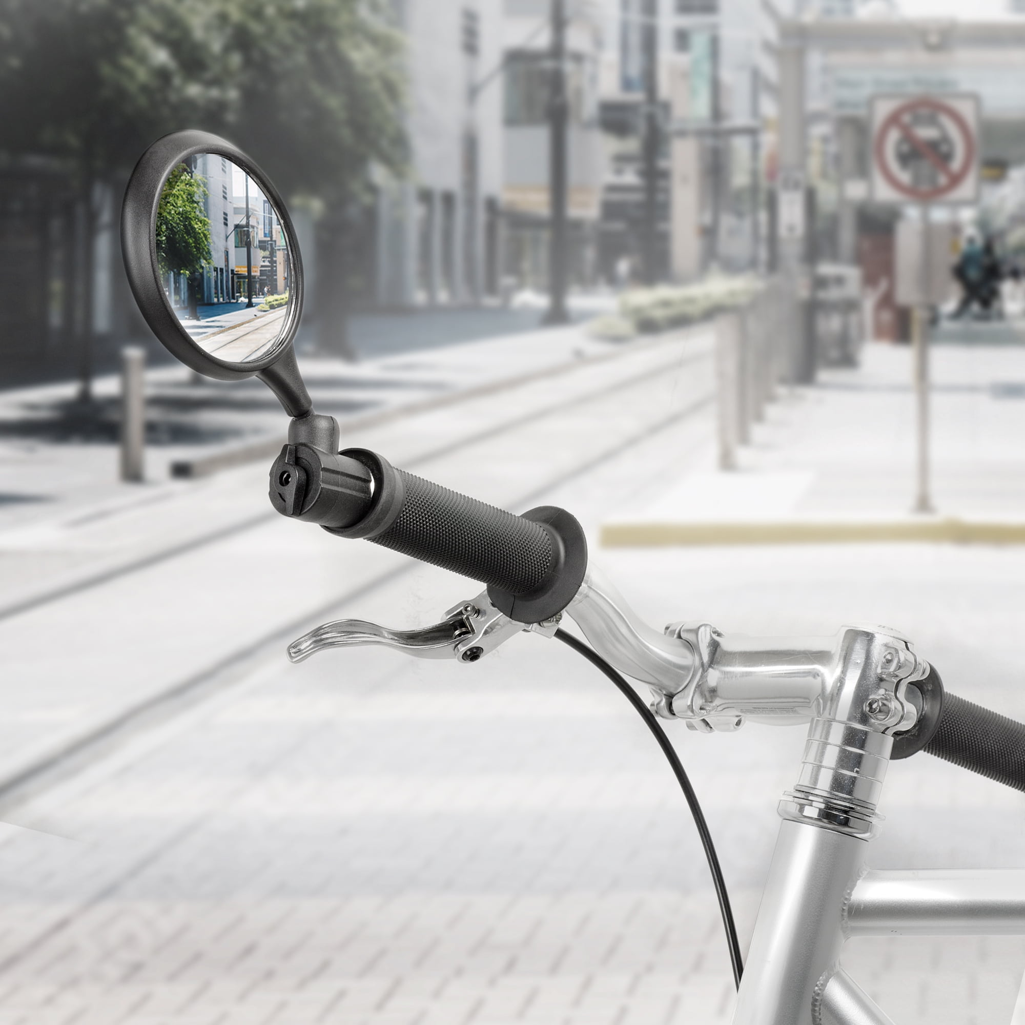 Delta Cycle Home Universal Bike Handlebar Bar End Mirror Fully Adjustable Handlebar Rearview Mirror For Bicycles Large Ultra Clear Glass Safety Mirror fits Road Mountain Cruisers and E Bikes Walmart.c...