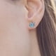 thumbnail image 4 of Moda Cielo Azul Tortuga Mujeres Pendientes Platinado Biológica Marina Tortuga 925 Plata Pendientes de la tortuga del perno prisionero, 4 of 8