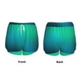 thumbnail image 5 of Haiem Green Turquoise Teal Women's 2 in 1 Running Shorts - Lightweight Athletic Workout Gym Yoga Breathable Sports Shorts Liner with Phone Pockets-X-Large, 5 of 9