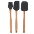 thumbnail image 1 of 3Pcs set Wooden Handle Spatula Oil Brush Scraper for NoStick Cookware Roasters Kitchen Utensil, 1 of 5
