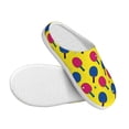 thumbnail image 3 of Haiem Colorful Ping Pong Print Women's Fuzzy Memory Foam House Slipper Cozy Home Footwear Non-slip Winter Slippers-44/45, 3 of 7