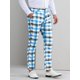 thumbnail image 5 of INSPIRE CHIC Pantalones de vestir de cuadros clásicos para hombres, con frente plano, ideales para oficina y eventos, talla 32, color azul claro, 5 of 5