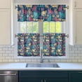 thumbnail image 3 of Kitchen Curtains 24 Inch Short - 3 Panel Set with Cute Cat Paw Pattern, Rod Pocket Window Curtain, 100% Polyester for Pet Lovers Farmhouse, Cafe, Kitchen, Bedroom, Easy Wash, 3 of 6