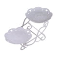 thumbnail image 2 of Three-Tier White Plastic Serving Stand, 23 cm Diameter, Heavy-Duty Multi-Layer Fruit and Dessert Display, Easy Assembly and Space-Saving Storage, 2 of 8