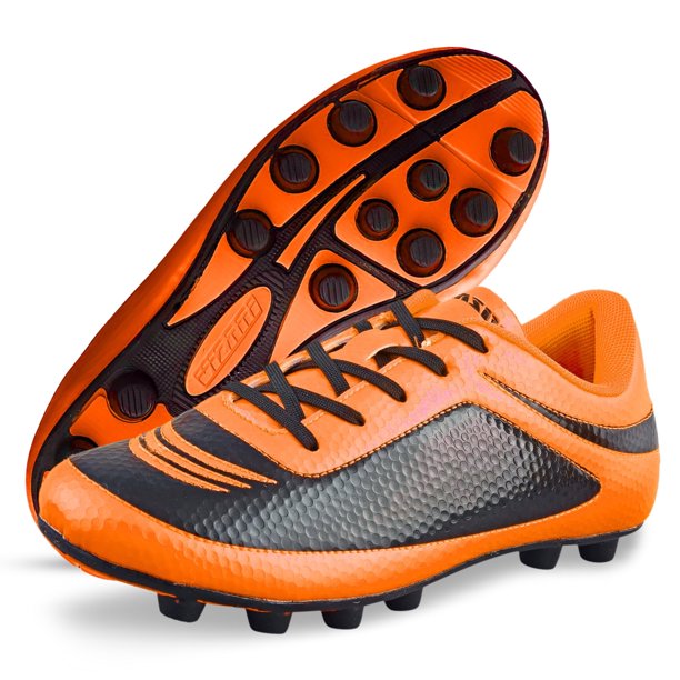 Botas de Fútbol Vizari USA Infinity para Niños: Ligeras, Duraderas y Aptas para Terreno Firme, Ideales para Niños y Niñas - Color Naranja, Talla 3.5