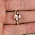 thumbnail image 4 of Cushion Cut 1.25 Carat Morganite Engagement Ring Promise Ring 10k Rose Gold Stacking Band Art Deco Anniversary Gift, 4 of 8