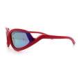 thumbnail image 6 of Swan Down Temple Curved Wrap Cat Eye Sport Plastic Sunglasses Red - Orange Mirror, 6 of 8