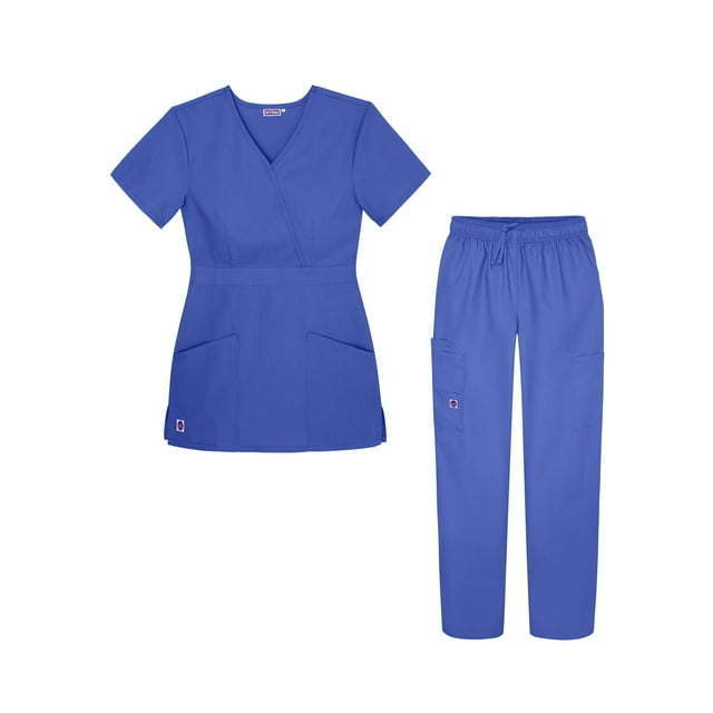 Sivvan Ensemble de Sarrau pour Femmes - Pantalon Cargo à Multiples Poches et Haut Cache-Cœur Stylé