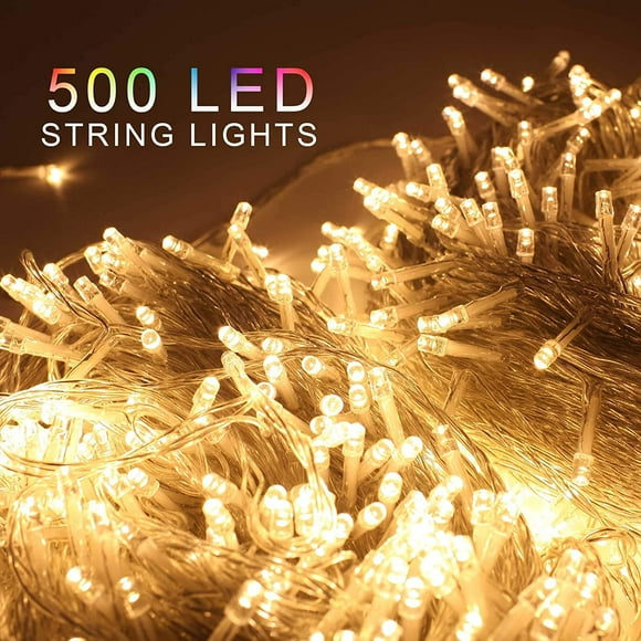LED Warm White Battery Operated String Lights, Clear Wire Christmas Lights Waterproof Indoor Outdoor