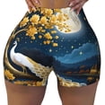 thumbnail image 2 of Goofa Moonlit Golden Tree Peacock Printed Workout Shorts Women Seamless Scrunch Butt Lifting High Waisted Gym Booty Shorts Elastic Workout Shorts-Large, 2 of 8