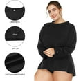 thumbnail image 4 of Attraco Plus Size Rash Guard for Women Sun Protection Rashguard Shirt Solid Color 1X-3X, 4 of 6