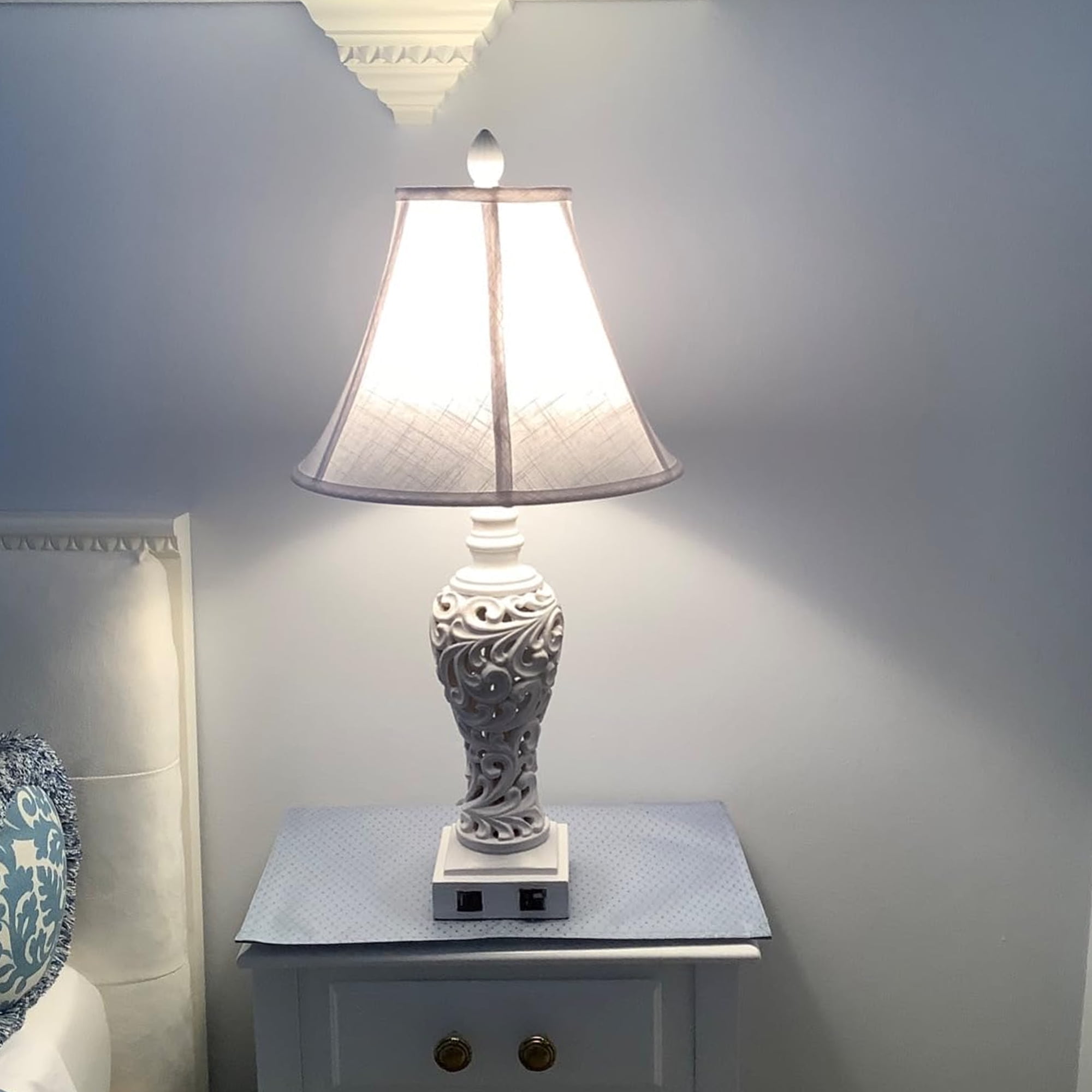 TOOTOO STAR Set of 2 Bell Lamp Shades Natural Medium 6" Top x 14" Bottom x 10" High Shades for table and floor lamps