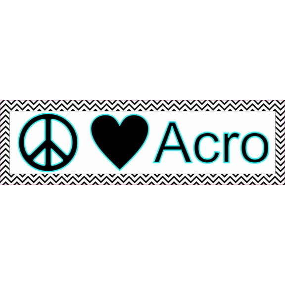 10in x 3in Peace Love Acro Bumper Sticker Vinyl Truck Window Car Stickers