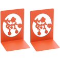 thumbnail image 1 of Creative Landscape Design Decorative Bookends - Bright Orange Yellow Color Book Ends for Shelves, Non Skid Metal Heavy Duty Bookends, Cute Book Divider Stopper Supports for Gift (Orange Wintersweet), 1 of 7