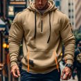 thumbnail image 5 of WTOBBY Men's Full-Zip Hooded Cardigan Arm Pocket Sportswear Oversized Casual Sweatshirt Jacket Athletic Street Style Breathable Fabric,Khaki 2XL, 5 of 5