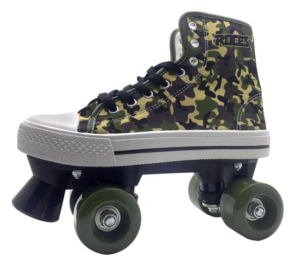 Camo Quad Roller Skates for Kids teenagers Boys and Girls size 5 Youth Green 