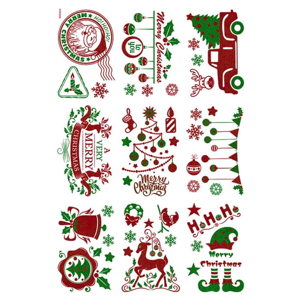 Bewildely Pegatinas de ventana de Navidad extraíble muñeco de nieve copo de nieve calcomanía puerta Shopwindow Paster decoraciones hogar vacaciones Kits de decoración para fiestas Bewildely HA009316-00